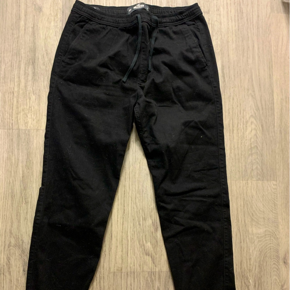 Hollister black pants with drawstrings